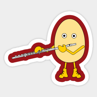 Flute Playing Egghead Sticker